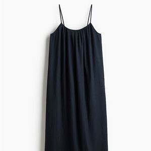 H&M Black linen Spaghetti Strap Dress